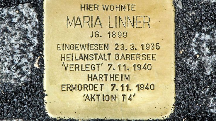 Stumbling stone in memory of Maria Linner, Photo: City of Dachau